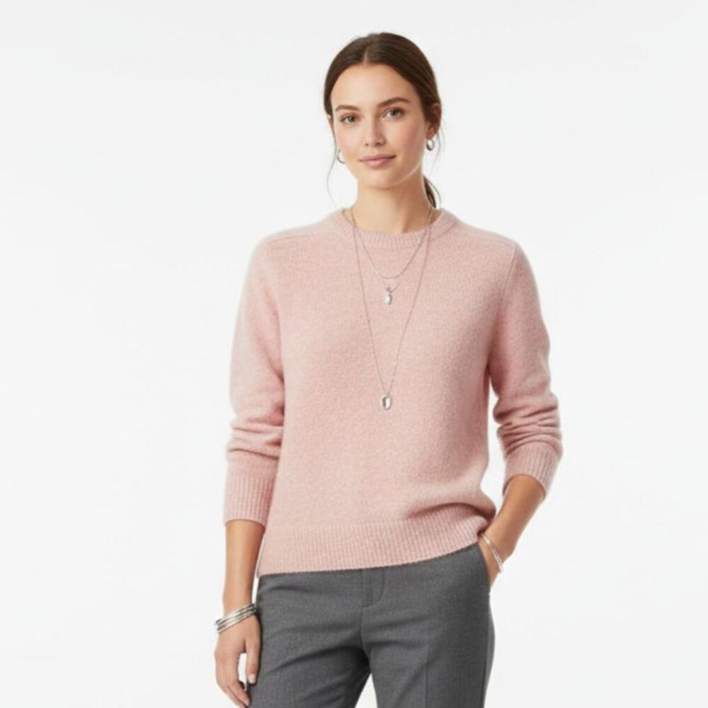 J Crew Pink Relaxed Saddle Sleeve Crew Neck Sweater M